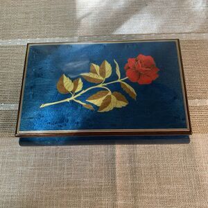 Vintage Swiss Reuge Wooden Hinged Jewelry Box Footed Italy The Blue Danube 496